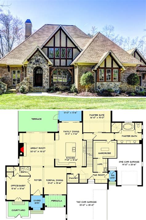 tudor cottage house plans|tudor style house floor plan.